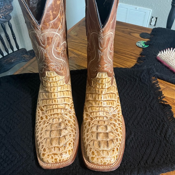 Men’s Tanner Mark Light Tan Hornback Boots Cowboy Western Size 9 - Picture 3 of 6